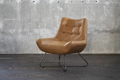 Produktbild von KAWOLA Sessel Snooze Leder cognac B/H/T: 82x93x76cm