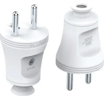 Obrázok produktu pre Plastrol Rovná zástrčka WT-30 16A W10107 biela 1 ks