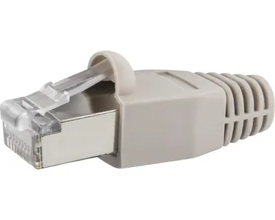 Produktbild von CAT 6 Netzwerkstecker mit Kabelführung grau 10 Stück Schwaiger NWST310531