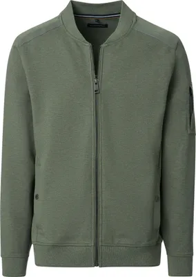 Produktbild von CASAMODA Herren Sweatjacke Stehkragen Baumwollmix Regular Olivgrün M