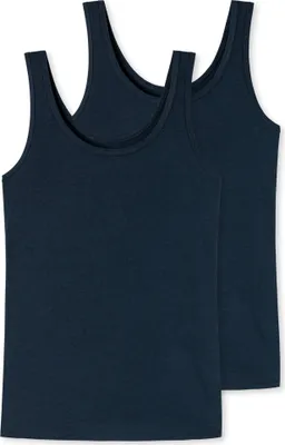 Produktbild von Schiesser Damen 2 er Pack Trägertop Gr. L dunkelblau