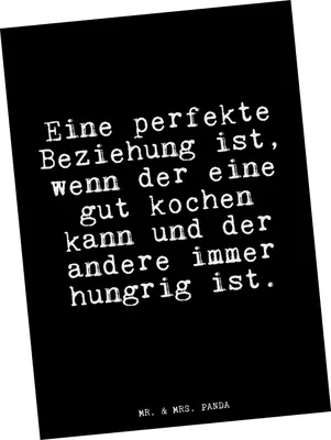 Produktbild von Mr. & Mrs. Panda Postkarte Eine perfekte Beziehung ist,... - Schwarz - Geschenk, Ehemann, Ansichtskarte, Glizer Spruch Sprüche Weisheiten Zitate Lustig Weisheit Worte