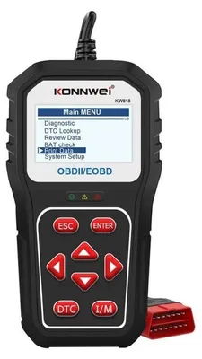 Produktbild von Automobil-Scan- und Diagnosegerät, KONNWEI KW818, OBD2/EOBD, 2,8-Zoll-Display, Lesen und Löschen von Motorfehlercodes, Anzeige der I/M-Bereitschaft, Erfassen von Fahrzeuginformationen, O2-Sensortest