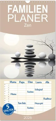 Produktbild von Familienplaner 2026 - Zen mit 5 Spalten (Wandkalender, 21 x 45 cm) CALVENDO
