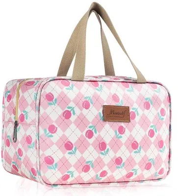 Image de Trousse de toilette de voyage, grande, trousse à cosmétiques, trousse de maquillage avec poignée