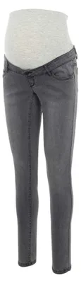 Productafbeelding van MAMALICIOUS damesbroek, model Mllola, slim fit, grijze jeans. Artikelnummer: Noos. Kleur: grijs denim. Maat: 29W 32L (EU)
