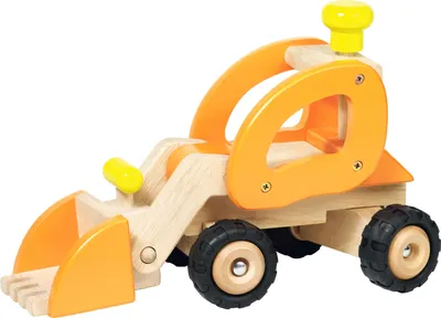 Produktbild von Goki Holzbagger Baufahrzeug Spielzeug rot für Kinder