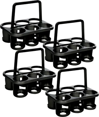 Immagine prodotto di Novaliv 4x portabottiglie per 24 bottiglie - Tenuta stabile - Cestino per bevande in plastica, impilabile, 32x23x28cm antracite - Ideale per cucina e cantina Cestino per bevande portabottiglie portabottiglie portabottiglie
