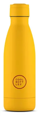 Edelstahl-Trinkflasche 350 ml, Gelb, 23,5 x 7 cm, Thermosflasche
