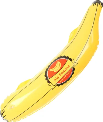 Produktbild von Aufblasbare Banane Party-Deko gelb-blau 73cm - Einheitsgröße