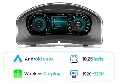 Obrázek produktu pro Digitální přístrojová deska, kompatibilní s modelem Golf 6 (2009–2014), bezdrátové CarPlay, snadná instalace, pro Golf Mk5