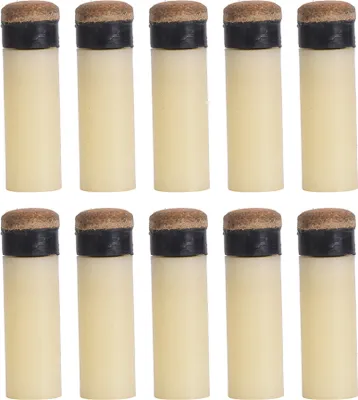 Produktbild von 10er-Pack Billard-Queue-Tips, 11 mm, Kunststoff+Leder, weich & langlebig – ideal als Ersatz & Reparatur-Zubehör