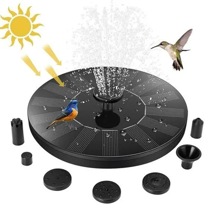 Produktbild von Unyqoos® Solar-Wasserfontäne für den Außenbereich – solarbetriebener Gartenbrunnen mit 6 wechselbaren Sprühdüsen für Vogelbad & Teich