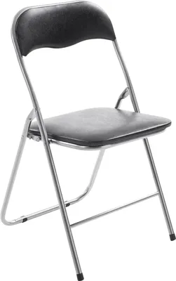 Produktbild von CLP Klappstuhl Felix Klappbarer mit Kunstleder PVC Sitz Gepolstert schwarz/silber
