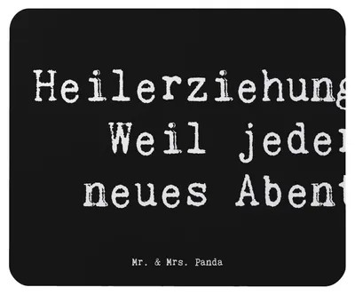 Produktbild von Mr. & Mrs. Panda Mousepad Spruch Heilerziehungspflegerin Abenteuer - Schwarz - Geschenk, Mauspad, Berufspassion, pc, mausteppich, Inspiration, Mouse Pad, Berufsalltag