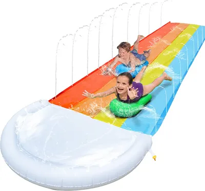 Produktbild von XXL Wasserrutsche mit Sprinkler – 4,8m Rutschbahn für Kinder – Aufblasbares Sommerspielzeug für den Garten