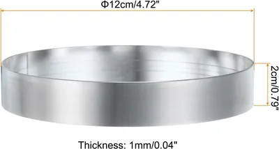 Imagen del producto de Moldes redondos de acero inoxidable, de 12 cm de diámetro, paquete de 2 unidades, para postres