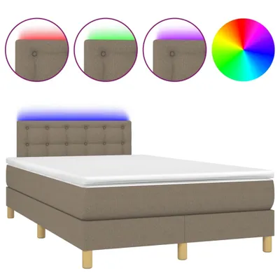 Produktbild von Boxspringbett mit Matratze & LED Taupe 120x190 cm Stoff