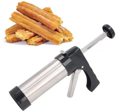Productafbeelding van Roestvrijstalen set voor het maken van churros - Decoratieset - Bakkerijgereedschap - Churro-vormen - Inclusief accessoires