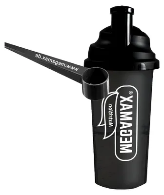 Produktbild von Shaker Schwarz 700 ml BPA-frei mit Dosierlöffel für Proteinshakes, spülmaschinengeeignet | für Eiweißshakes, Krafttraining, Bodybuilding | Mixbecher mit Schraubverschluss