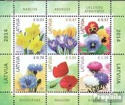 Produktbild von Briefmarken Lettland 2014 Mi Block34 (kompl.Ausg.) postfrisch Blumen
