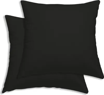 Produktbild von 2er Set Kissenbezug Kissenhülle 80x80 cm schwarz Uni Kopfkissenbezug Baumwolle