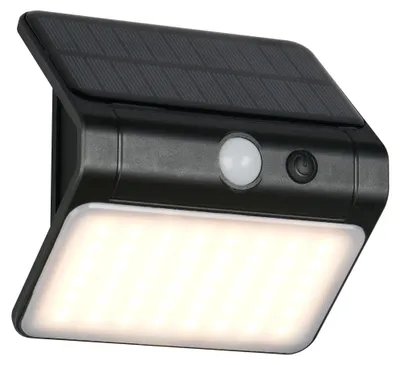 Obrázek produktu pro Solární nástěnné svítidlo LED, černé, soumrakový senzor, W 12 cm