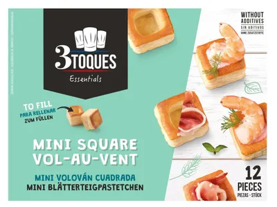Produktbild von 3Toques Mini Pastei Vierkant 60g – Kleine quadratische Pastete, ideal für Snacks & Buffets