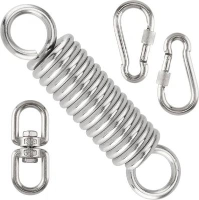 Produktbild von Hängestuhl Feder mit Drehmechanismus, Edelstahl, 240 kg Tragkraft, für Hängestühle und Schaukeln