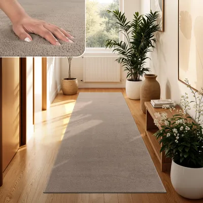Produktbild von Moderner Wohnzimmer Teppich Kurzflor Waschbar Weich Felloptik Anti-Rutsch Grösse 80x150 cm