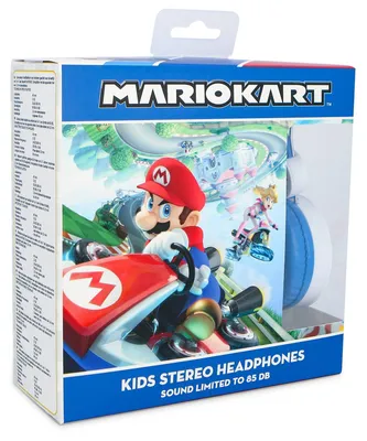 Zdjęcie produktu dla Słuchawki dla dzieci Mario Kart, z przewodem, z regulacją głośności, przeznaczone dla dzieci