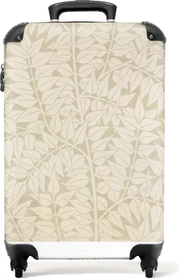 Produktbild von NoBoringSuitcases.com® Koffer Handgepäck Trolley Rollkoffer Kleine Reisekoffer mit 4 Rollen - Blätter - Muster - William Morris - Pflanzen - Kunst - Cabin Size < 55x40x23 cm & 55x40x20 cm - Fotokoffer - Kabinenkoffer - BoardgepäckHandgepäck Koffer 55x35x20 cm, 36L,