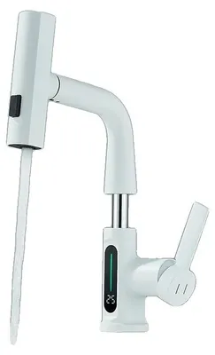 Produktbild von Waschbeckenarmatur, Hebelsteuerung, zeitgemäßes Design, Weiß