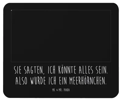 Produktbild von Mr. & Mrs. Panda Mauspad Einhorn Meerschweinchen - Schwarz - Geschenk, Mouse Pad, Unicorn, laptop, Einhörner, Meerhörnchen, Mousepad, pc, Meerschwein