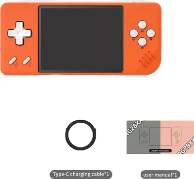 Immagine prodotto di Lettore portatile, schermo IPS da 2,83 pollici, 64 GB di memoria, colore arancione, 64G (5000 giochi)