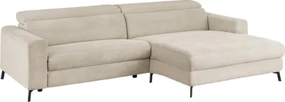Produktbild von KAWOLA Sofa LAISKA Ecksofa Cord cremeweiß Longchair rechts