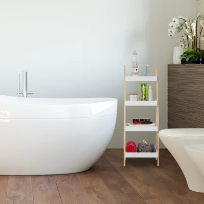 Image de Étagère de salle de bain en bambou