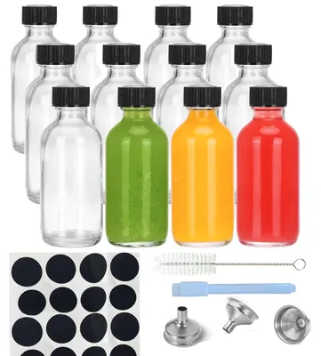 Produktbild von 60ml Shotflaschen mit Deckel 12er-Pack Mini Glasflaschen