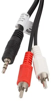 Zdjęcie produktu dla Lanberg CA-MJRC-10CC-0050-BK, 3.5mm, Męska, 2 x RCA, Męska, 5 m, Czarny