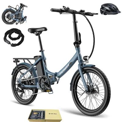 Produktbild von City-E-Bike 20" 155–195 cm 36 V 20 Ah 250 W 110–130 km 7-Gang – StVZO-konform mit legaler Schiebehilfe (6 km/h) – Blau