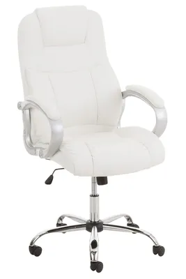 Produktbild von DELUKE® Bürostuhl SYDNEY - 113x66x70, Weiß | Kunstleder | Metall Gestell | ergonomische Bürostühle Homeoffice Stuhl mit Rollen