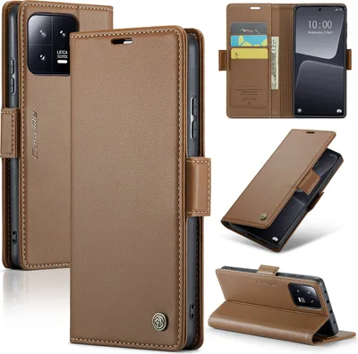 Produktbild von Xiaomi 13 Hülle, Leder Brieftasche Kartenfach Schutzhülle mit Standfunktion für Xiaomi 13 Braun