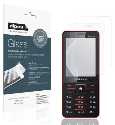 Produktbild von 2x Schutzfolie für Karbonn K4000 Plus matt - Anti-Shock 9H Folie dipos Glass Kunststoffglas