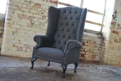 Produktbild von Ohrensessel Sessel Fernseh Design Polster Sofa Couch Chesterfield Textil Neu 359