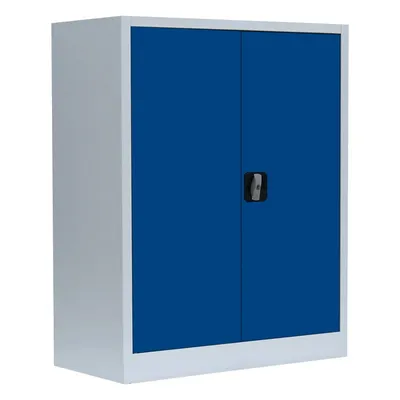 Produktbild von Stahl-Aktenschrank Metallschrank abschließbar Büroschrank Stahlschrank 100 x 80 x 38,3cm Grau/Blau 530311