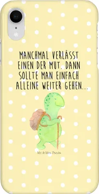 Produktbild von Mr. & Mrs. Panda Iphone XR Handyhülle Schildkröte Wanderer - Gelb Pastell - Geschenk, Motivation, Handy Case, Schildkröten, Premium Kunststoff, Motivationssprüche