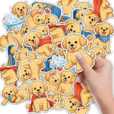 Image de AUTOCOLLANTS ÉTIQUETTES CAHIER 10 pcs - Animal Chien Petit chien Chiens Goldendoodle