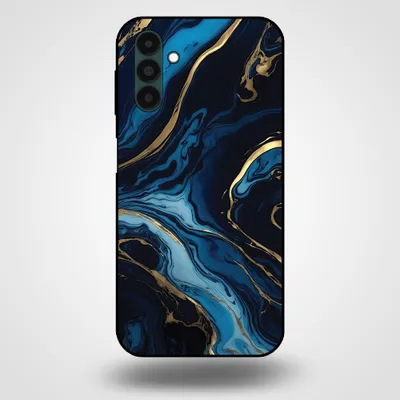 Produktbild von Smartphonica Handytasche für Samsung Galaxy A13 5G mit Marmordruck - TPU Rückseite Abdeckung Fall Marmor Design - Gold Blau