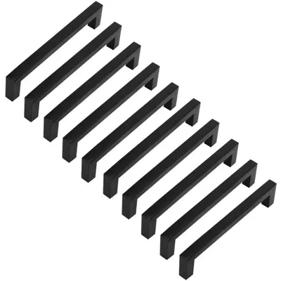 Produktbild von Garderobenschrank, Kommode, Schubladenknäufe – Schwarz, 128 mm, Lochzentrum