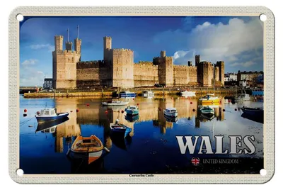 Produktbild von Blechschild Reise 18x12cm Wales United Kingdom Caernarfon Castle